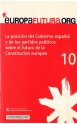 10. La posición del Gobierno español y de los partidos políticos sobre el futuro de la Constitución europea